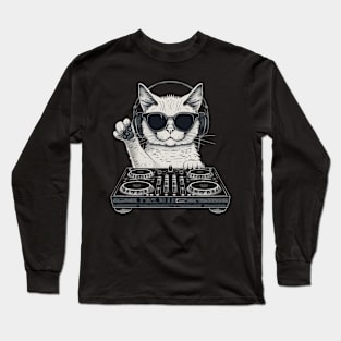 Cat DJ Hit Long Sleeve T-Shirt